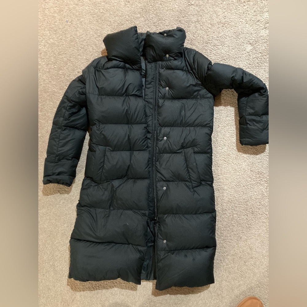 Uniqlo Long Down Black Puffer Jacket